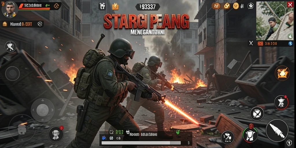 Tampilan menarik dari gameplay 93337 dengan pertempuran strategi.