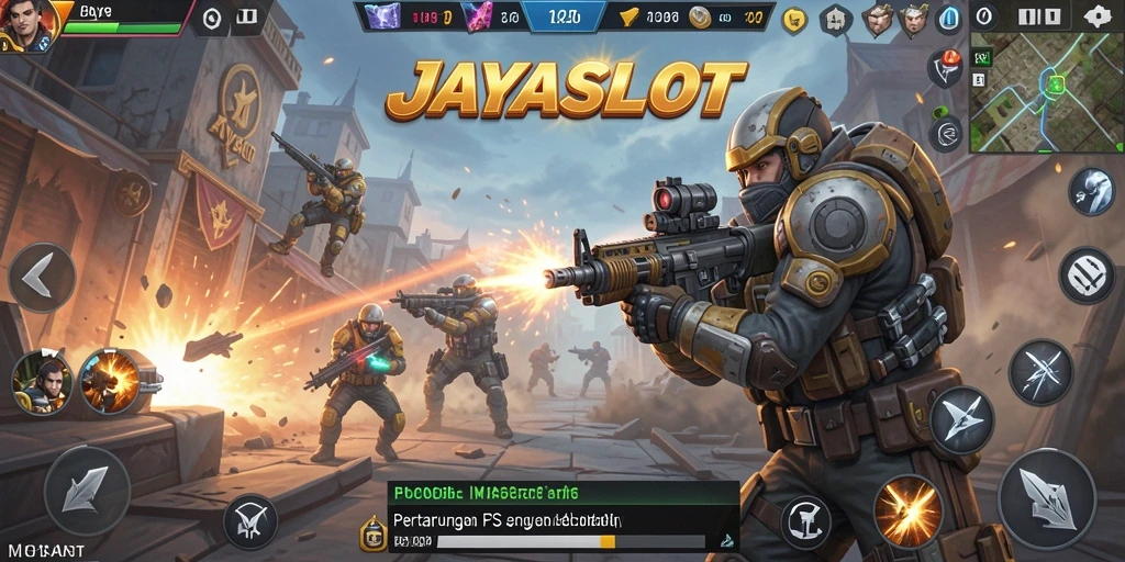 Tangkapan layar menunjukkan pertarungan intens di JAYASLOT yang seru.