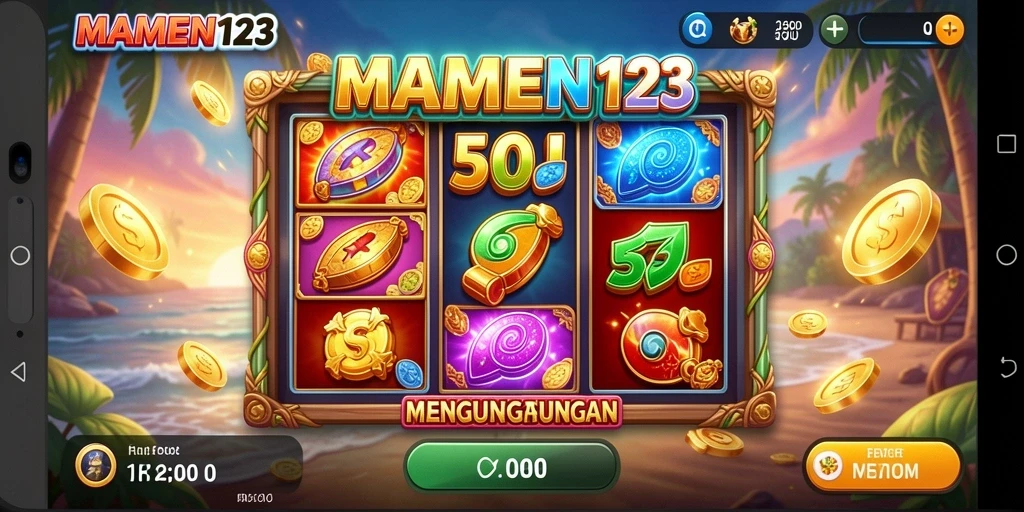 Tampilan utama gameplay MAMEN123 yang mendebarkan dan penuh warna.