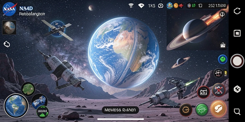 Screenshot permainan NASA4D yang menampilkan aksi seru di luar angkasa.