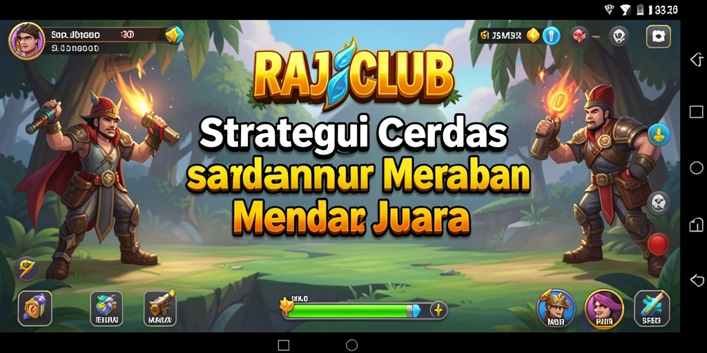 Screenshot gameplay RAJACLUB dengan taktik tempur yang mendebarkan.