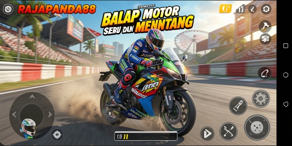 Gameplay seru dengan motor balap yang cepat dan grafis menawan.